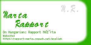 marta rapport business card